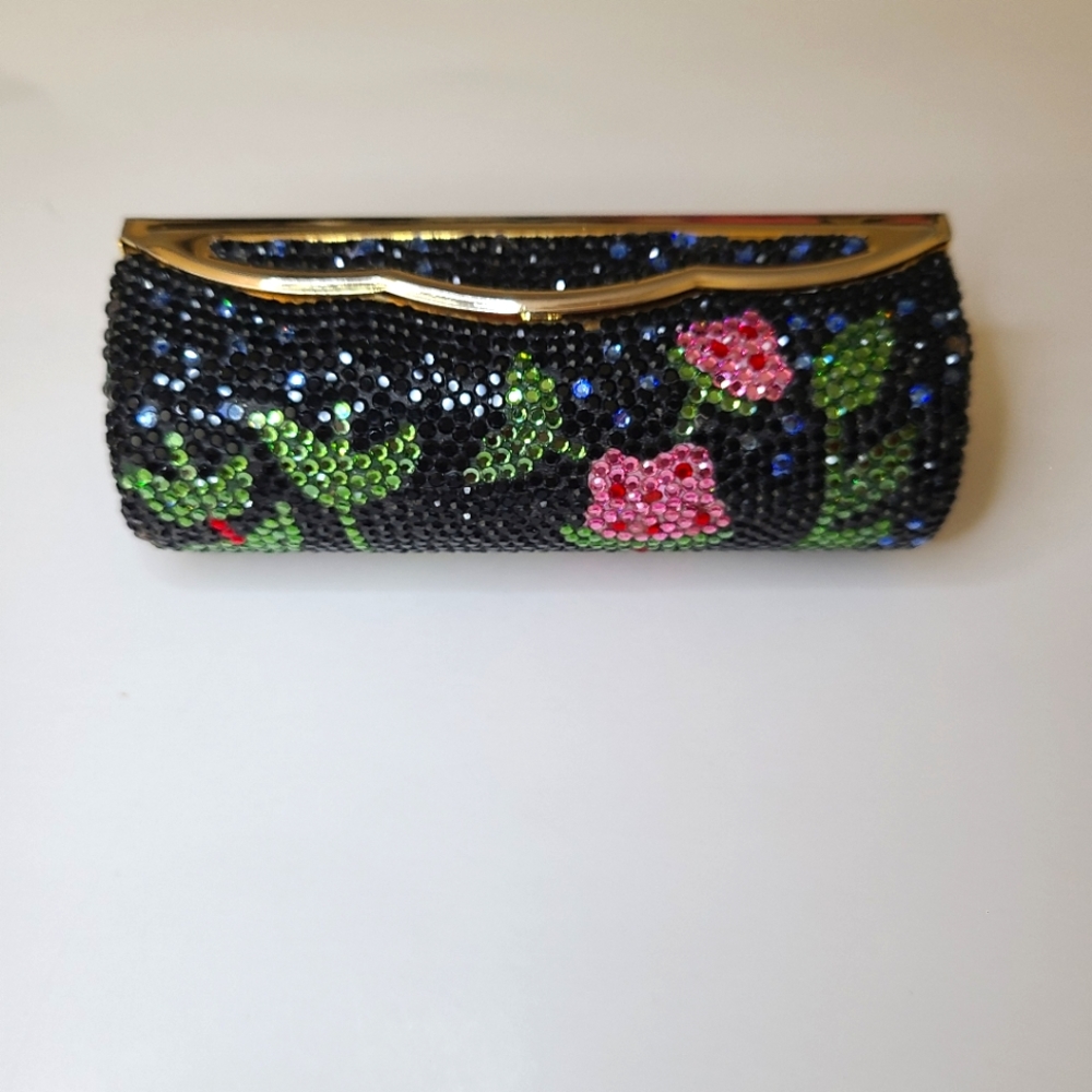 VINTAGE JUDITH LIEBER FLORAL LIPSTICK HOLDER